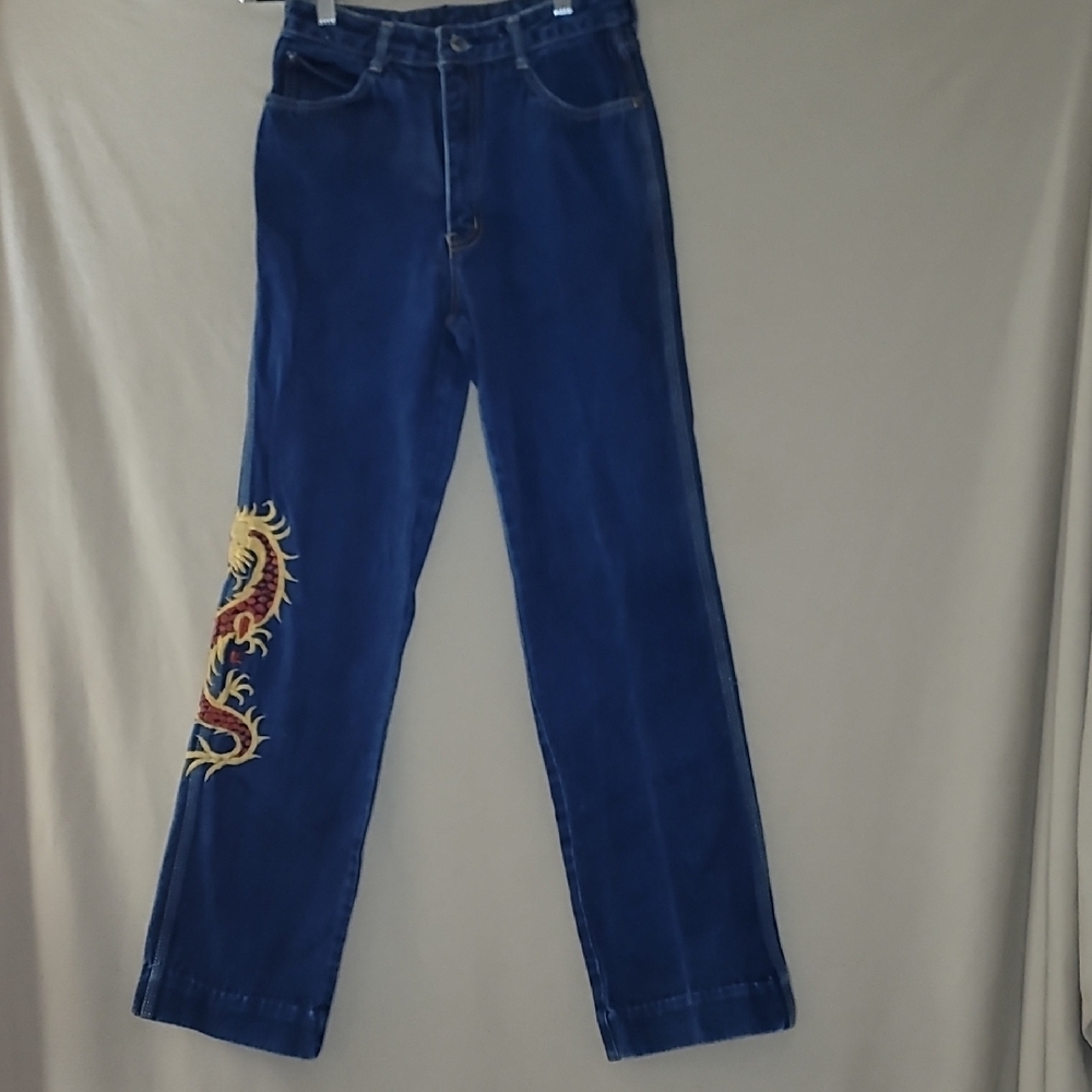 Vintage Dragon Embroidered Jeans